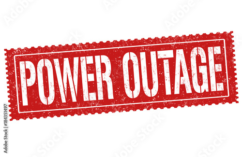 Power outage grunge rubber stamp