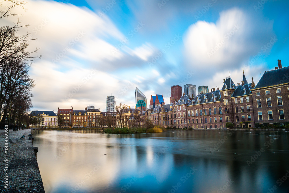 Beautiful view of The Hague at sunset, Netherlands, Europe Beautiful view of The Hague at sunset, Netherlands, Europe