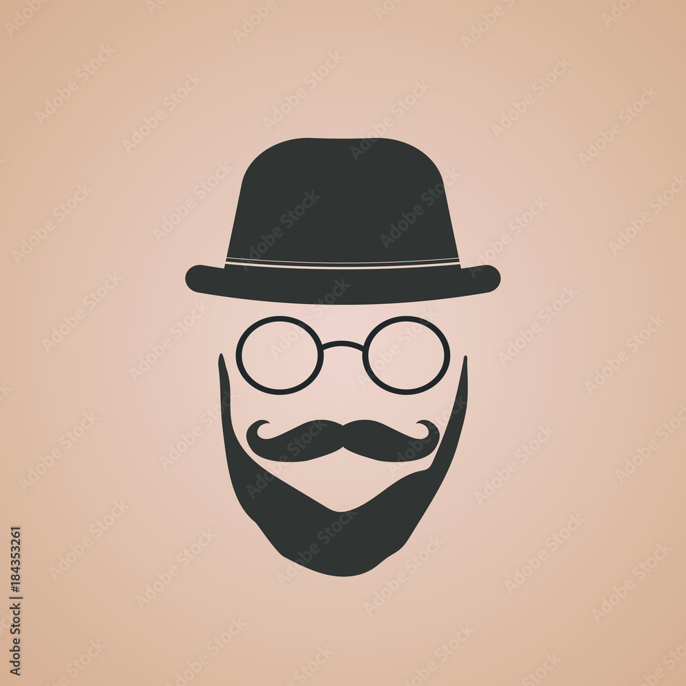 Hipster Bearded Illustration