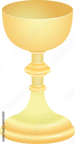 isolated golden chalice - liturgical vessel