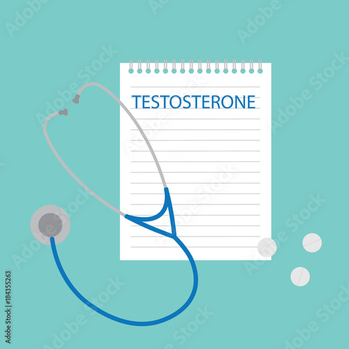 testosterone written in notebook- vector illustration