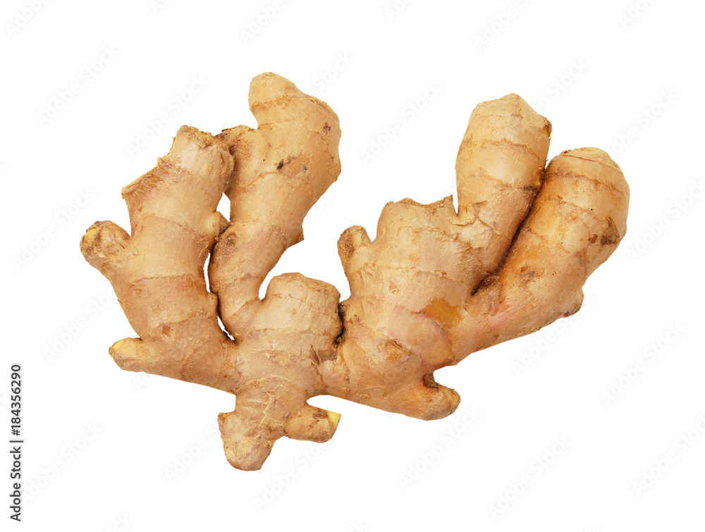 fresh ginger on a white background fresh ginger on a white background
