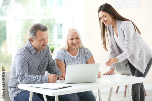 Female insurance agent cons...