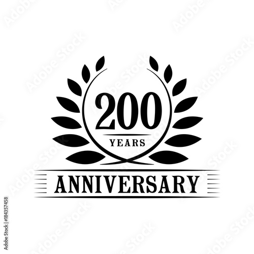 200 years design template. Anniversary vector and illustration template.