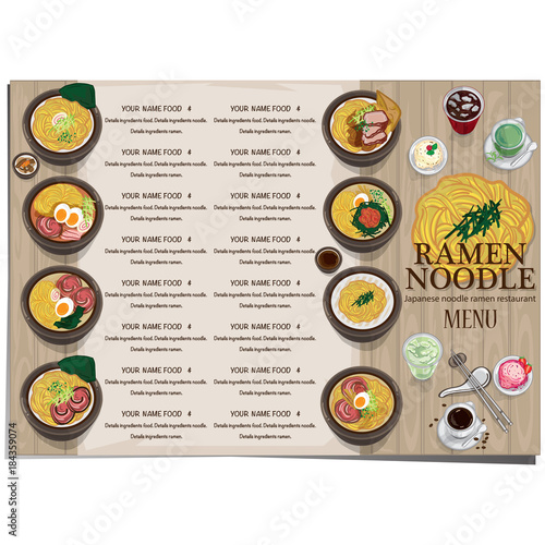 menu ramen noodle japanese food template design