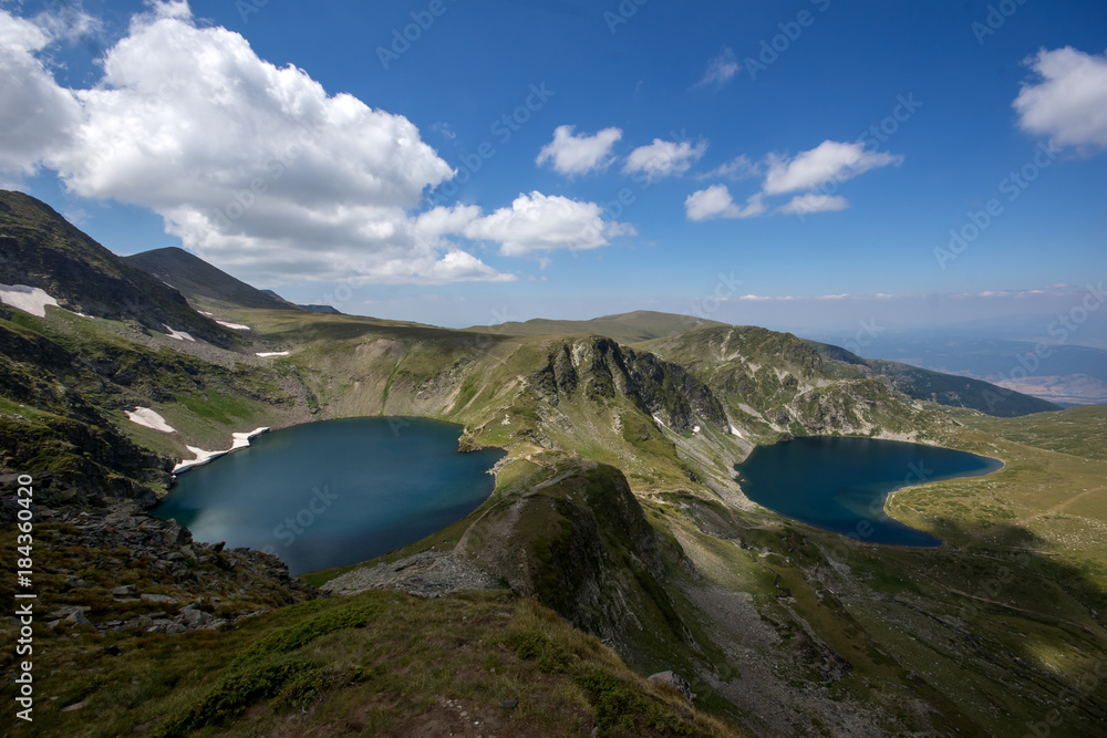 Amazing Landscape of The Eye and The Kidney lakes, The Seven Rila Lakes, Bulgaria