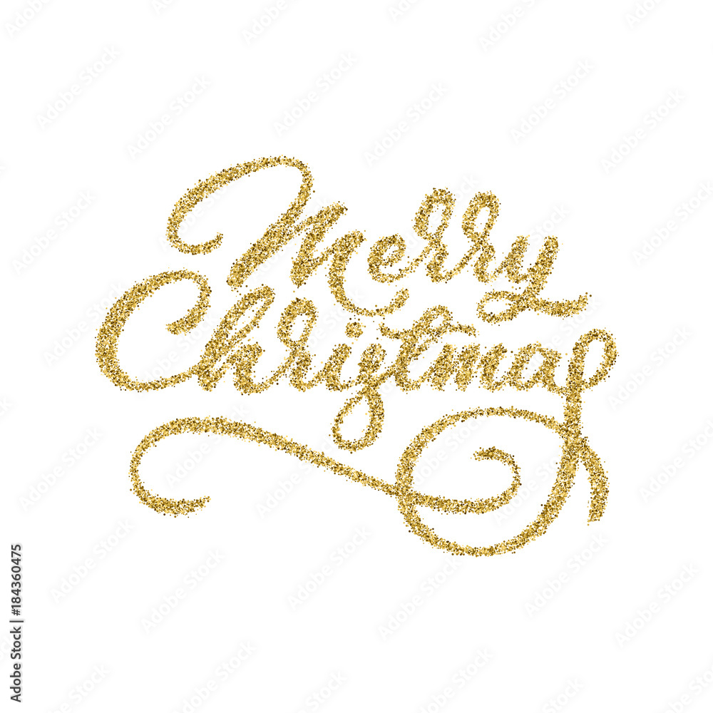 Merry Christmas, XMAS gold glitter brushpen lettering, calligraphy with white background for logo, design concepts, banners, labels, postcards, invitations, prints, posters, web. Vector illustration. Merry Christmas, XMAS gold glitter brushpen lettering, calligraphy with white background for logo, design concepts, banners, labels, postcards, invitations, prints, posters, web. Vector illustration.
