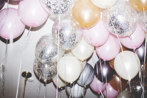 Colorful balloons in a party