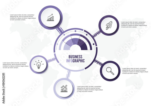 Abstract infographics five options template. Vector illustration. Can be used for workflow layout, diagram