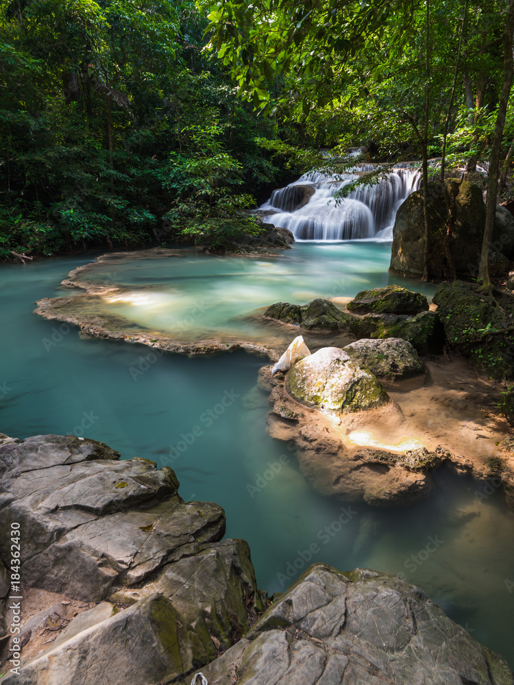 Waterfall at Erawan National Park, Kanchanaburi, Thailand Waterfall at Erawan National Park, Kanchanaburi, Thailand