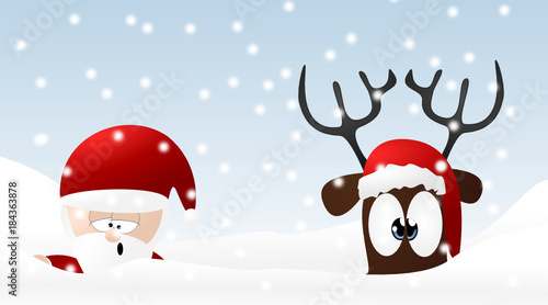 Weihnachtsmann und Rentier