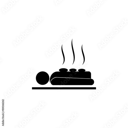 Massage with volcanic stones icon. Spa icon. Element relaxation and rest icon. Premium quality graphic design. Signs, outline symbols collection icon for websites, web design