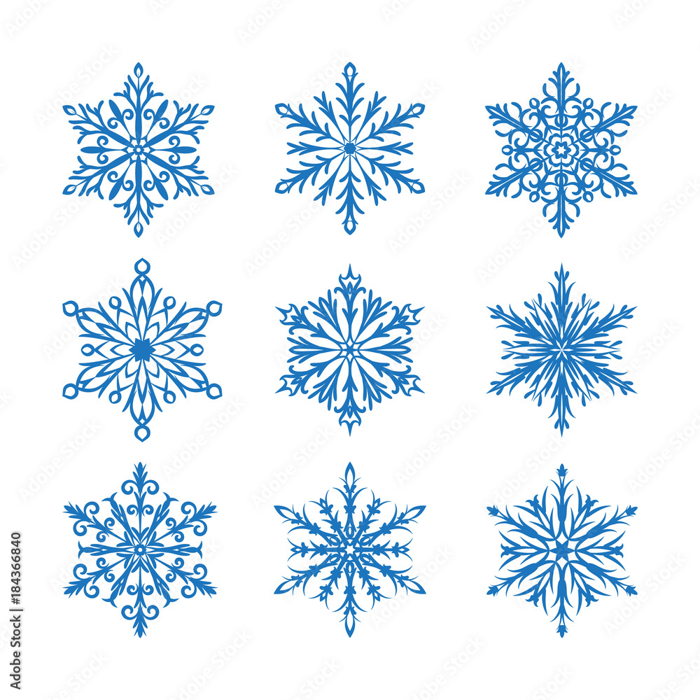 Snowflakes Set Vector Icon Snowflakes Set Vector Icon