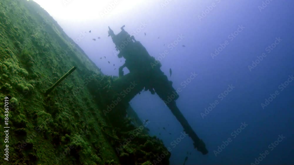 Shipwreck on seabed underwater Red sea. Video about sunken ship on background of marine lagoon. Shipwreck on seabed underwater Red sea. Video about sunken ship on background of marine lagoon.