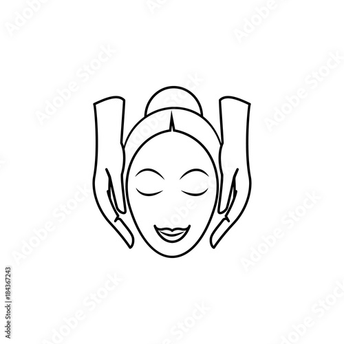 Facial massage icon. Spa icon. Element relaxation and rest icon. Premium quality graphic design. Signs, outline symbols collection icon for websites, web design