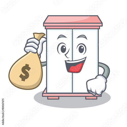 With money bag cabinet character cartoon style