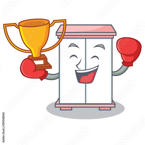 Boxing winner cabinet character cartoon style