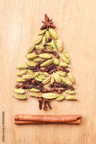 Christmas tree made from spices