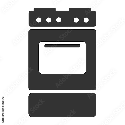 Stove icon, silhouette household appliances and electronics icons, vector graphics