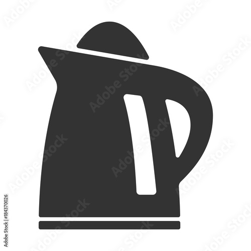 Electric kettle icon, silhouette household appliances and electronics icons, vector graphics