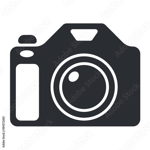 Photographic camera symbol icon, vector graphics