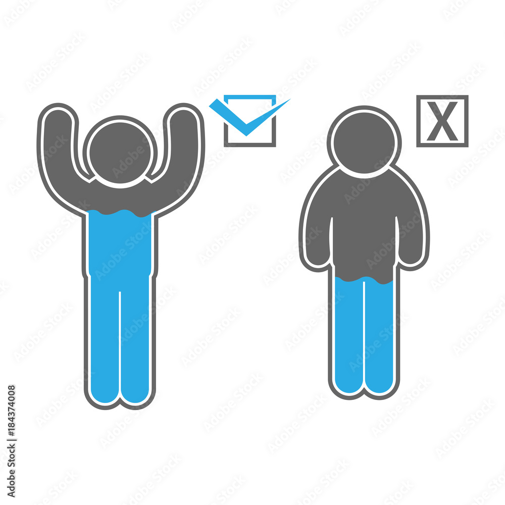 Obraz premium Water percentage in body. illustration in vector format