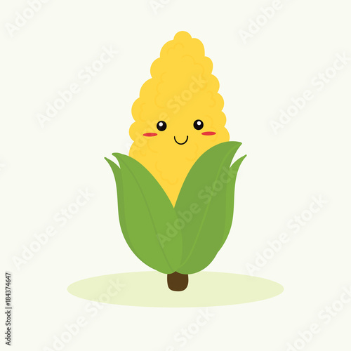 cute sweet corn vector