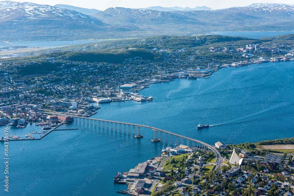 Naklejka premium The Tromso Bridge in Norway.