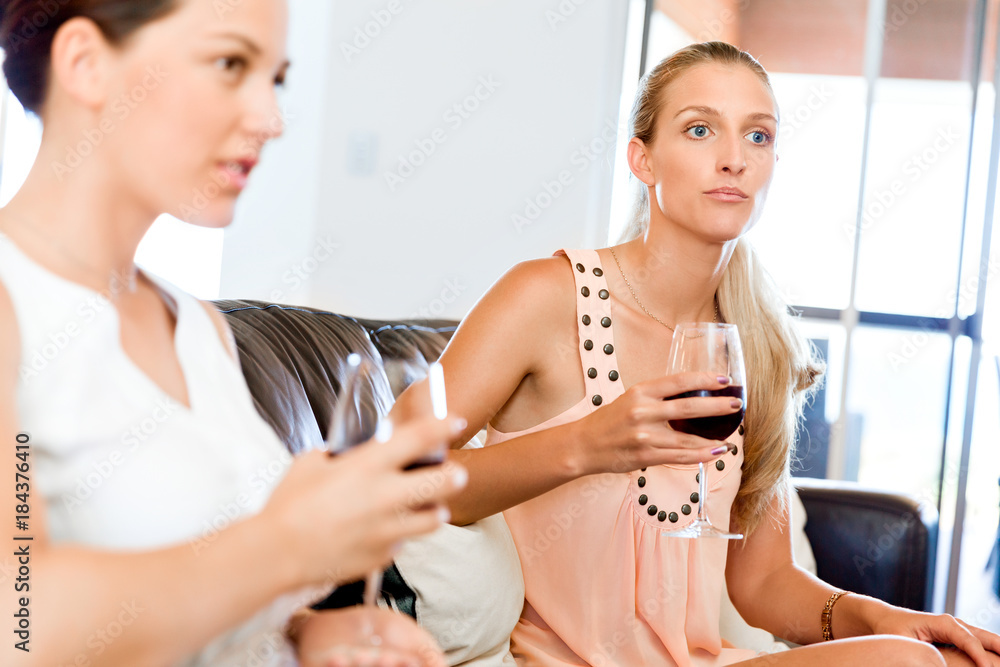 Female friends with glass of wine Female friends with glass of wine