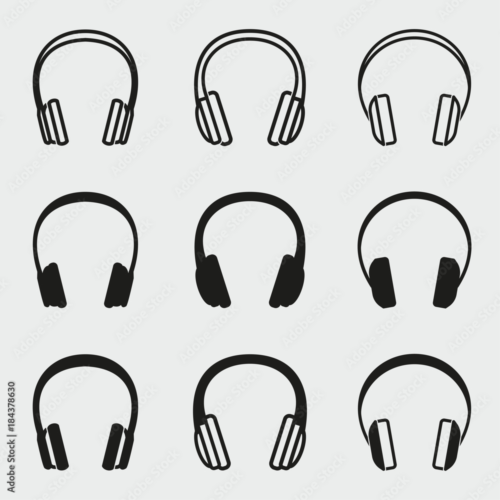 Obraz premium Headphone icons set.