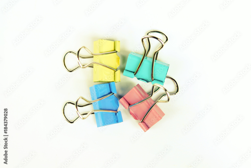 Colorful paper clip isolated on white background Colorful paper clip isolated on white background