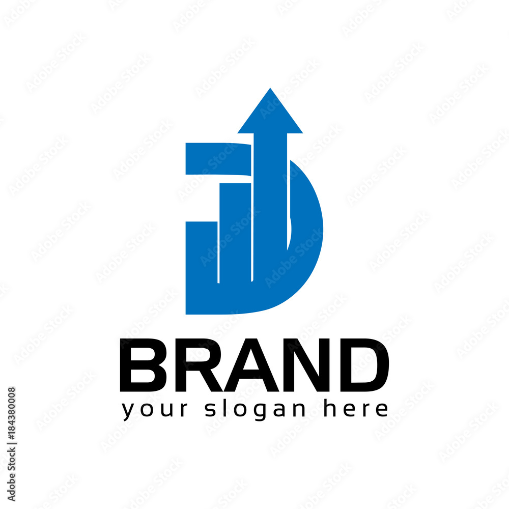 Letter D, Creative Letter D in growth chart Letter D, Creative Letter D in growth chart