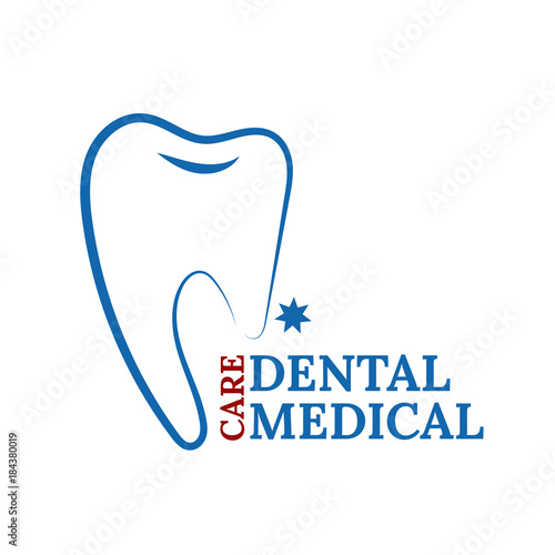Dental care medical logo design on white bg eps 10