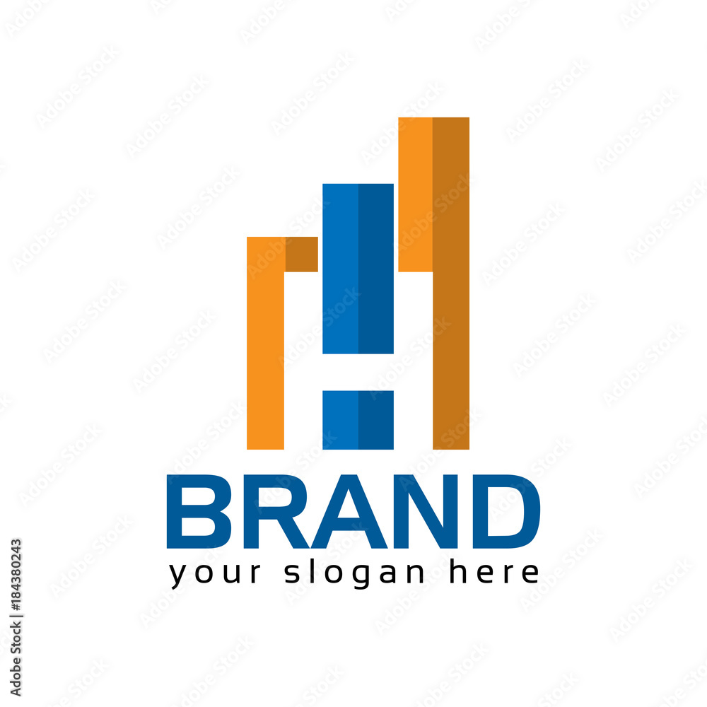 Letter H, Creative Letter H in growth chart Letter H, Creative Letter H in growth chart