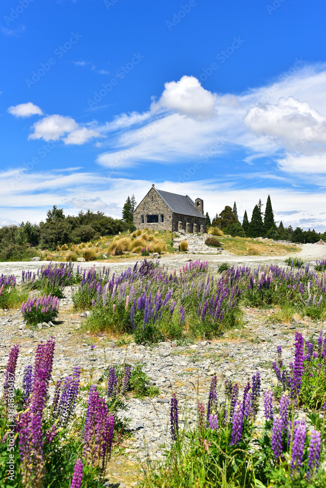 Church of the good shepard at Tekapo lake Church of the good shepard at Tekapo lake