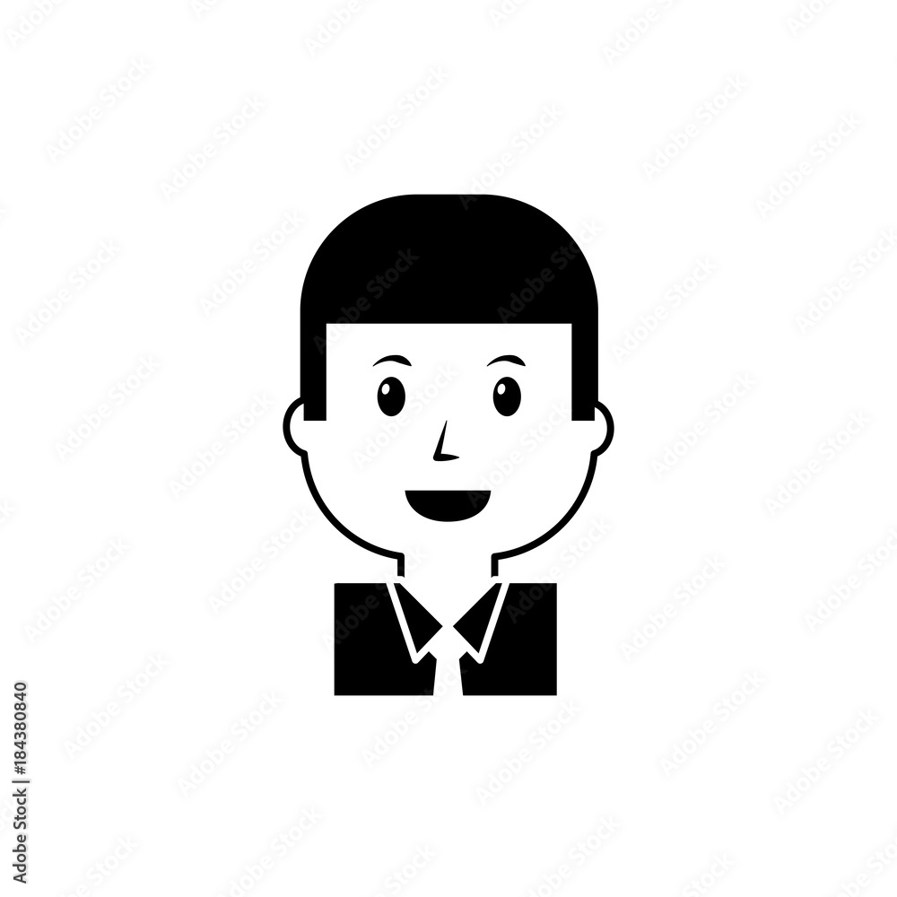 portrait businessman worker character cartoon vector illustration black image portrait businessman worker character cartoon vector illustration black image