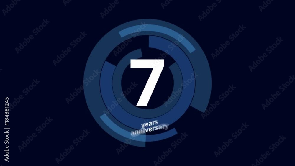 7 Year anniversary Digital Tech Circle Blue Background 7 Year anniversary Digital Tech Circle Blue Background