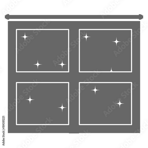 bedroom windows night isolated icon