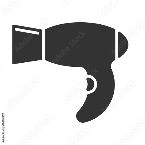 Hair dryer icon, simple black style, vector graphics