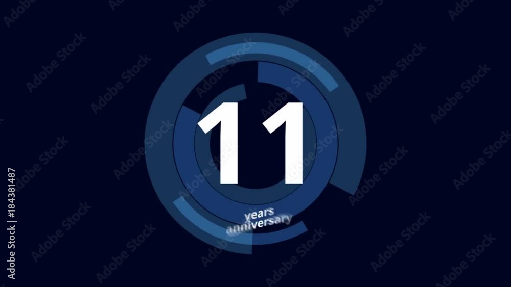 11 Year anniversary Digital Tech Circle Blue Background 11 Year anniversary Digital Tech Circle Blue Background
