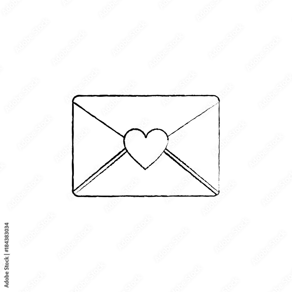envelope message greeting heart love romantic vector illustration envelope message greeting heart love romantic vector illustration