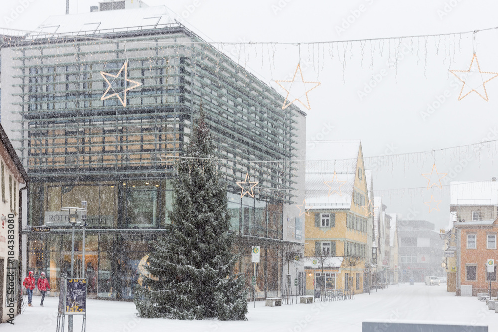 snowfall on christmas marketplace in advent december snowfall on christmas marketplace in advent december