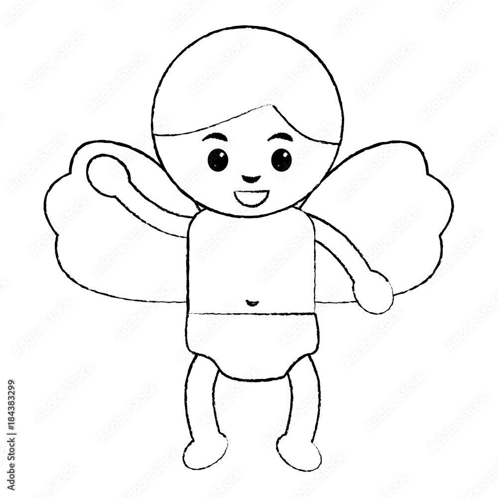 cute cupid flying hand waving cartoon vector illustration cute cupid flying hand waving cartoon vector illustration