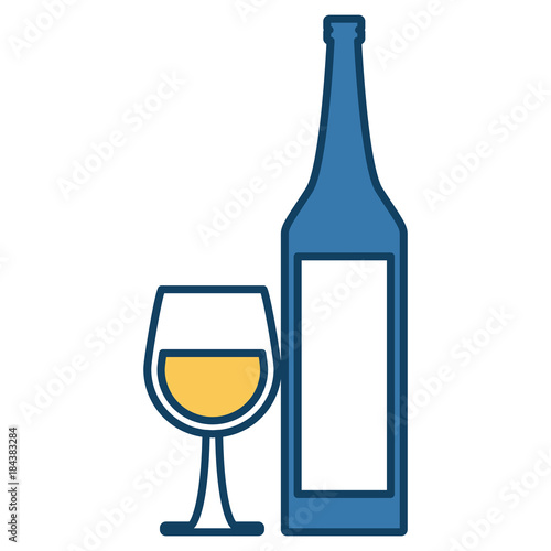 Wine cup and bottle
