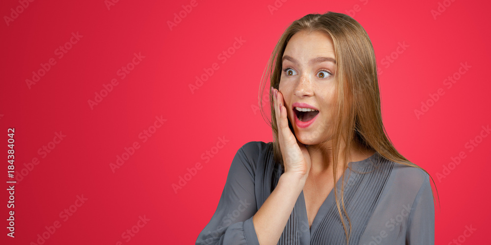 Portrait of a surprised young woman Portrait of a surprised young woman