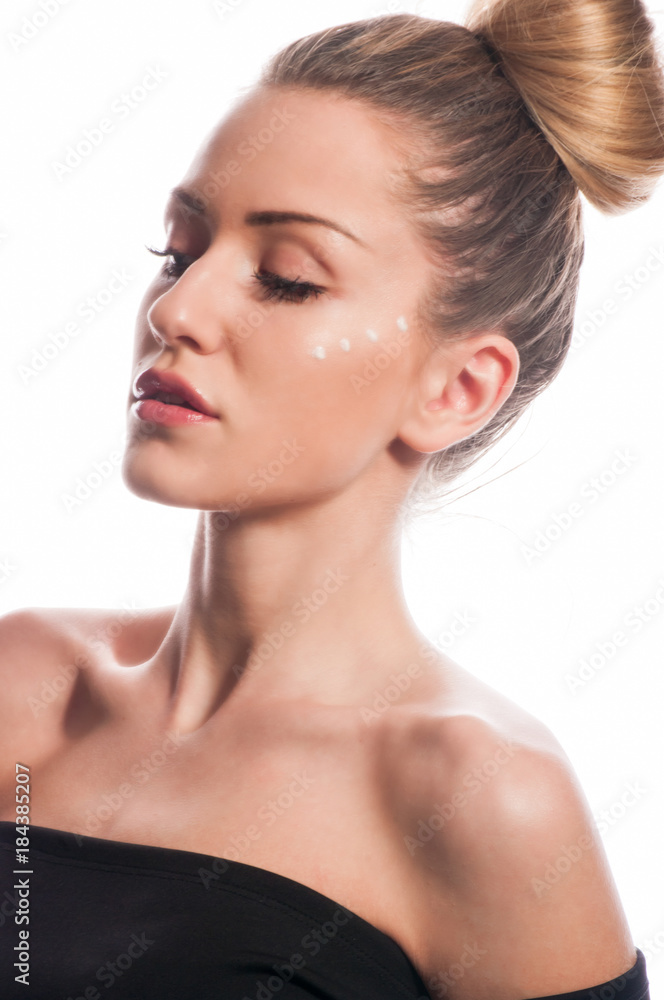 Beauty portrait of female face with natural skin Beauty portrait of female face with natural skin