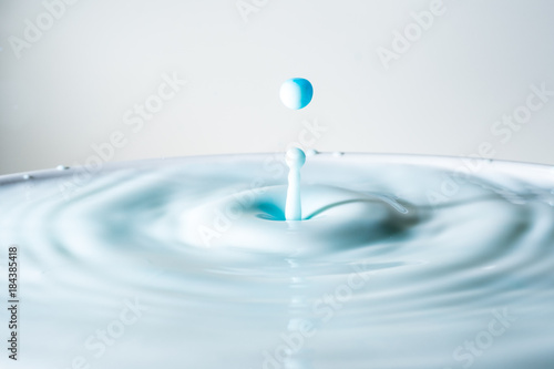 blue milky water drop