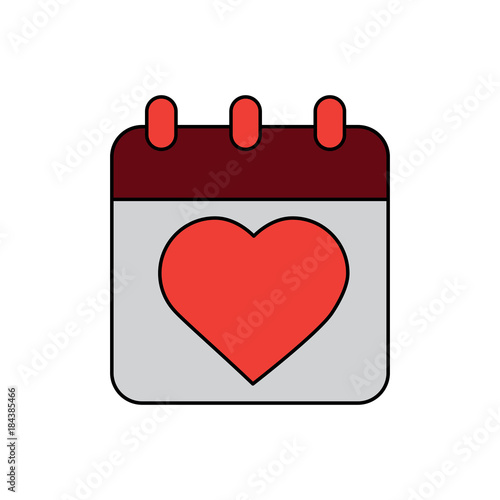valentines day calebration calendar romantic date vector illustration