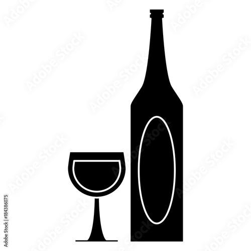 Wine cup and bottle
