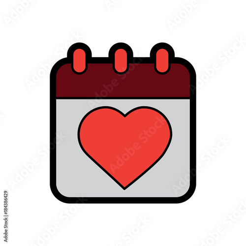 valentines day calebration calendar romantic date vector illustration